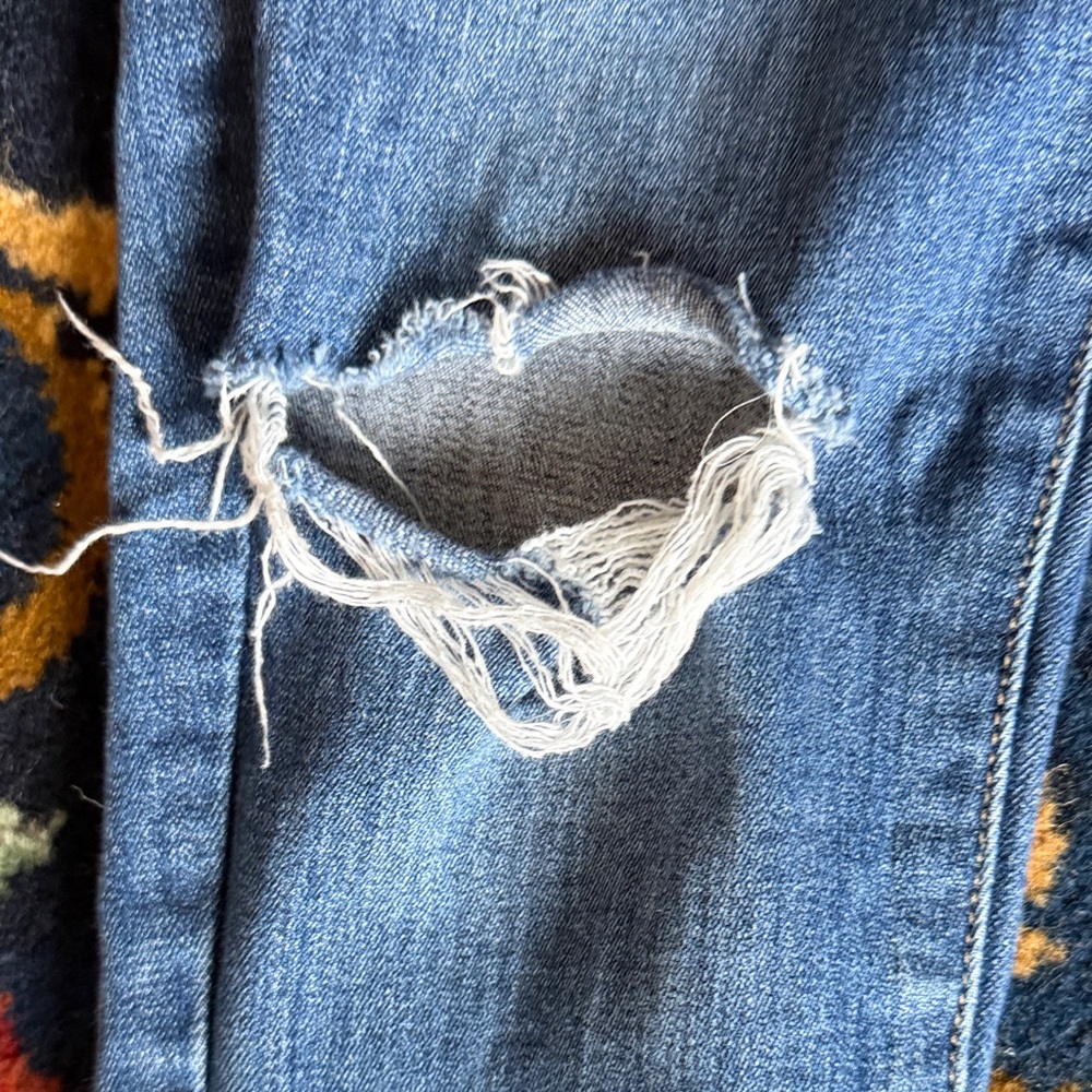 Just Black Blue Distressed Skinny Crops - worn about 5x. 130 retail - Picture 3 of 7